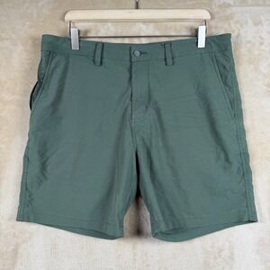 Tasc Performance Mens Green Bamboo Stretch Tailored Shorts TM630 Olive Size 34